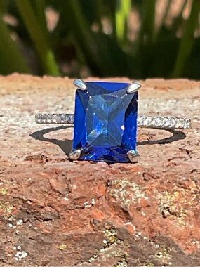 Blue Spinel .925 Silver Ring 8